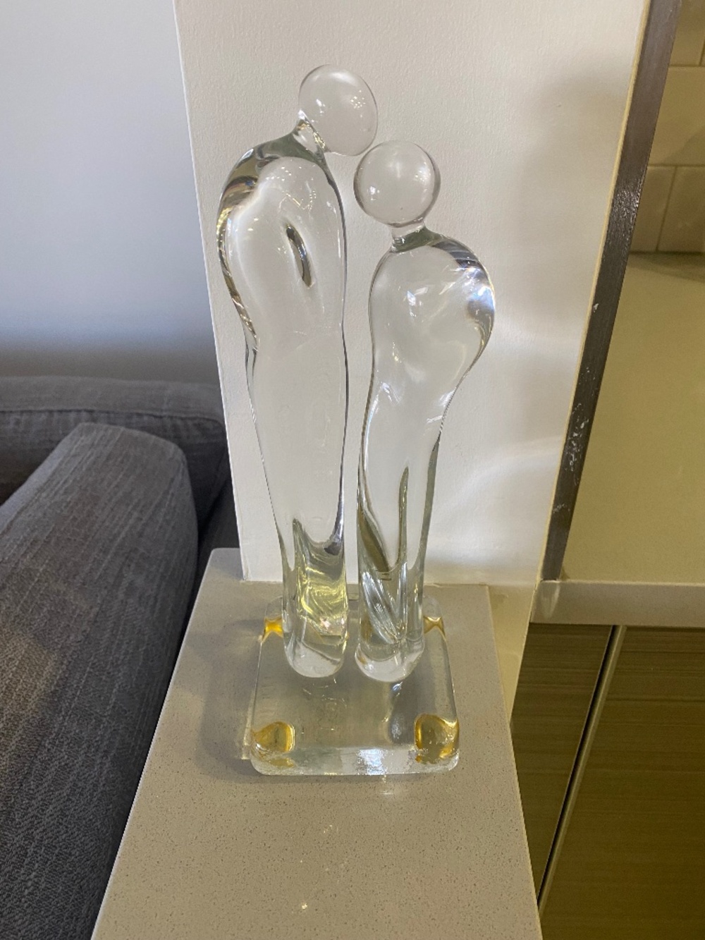Handblown Art Glass "Couple" Sculpture-12"-Signed by Artist Robert Petrie Kramer